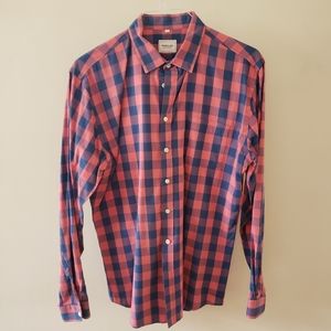 Frank & Oak Long Sleeve Button Down Plaid Shirt L